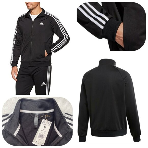 adidas Other - NWT Adidas Track Jacket Zip Warm-Up Suit Black BR1024 S and  M